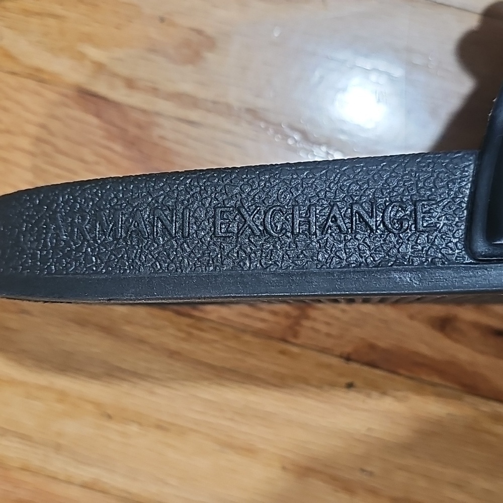 Armani Exchange Black and White Logo Slides - Picture 2 of 2